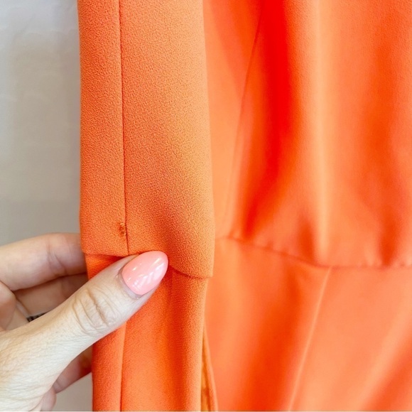 Trina Turk Women’s Crepe Jumpsuit Wide Leg Crop Orange Sleeveless V-Neck 0 - Picture 6 of 8